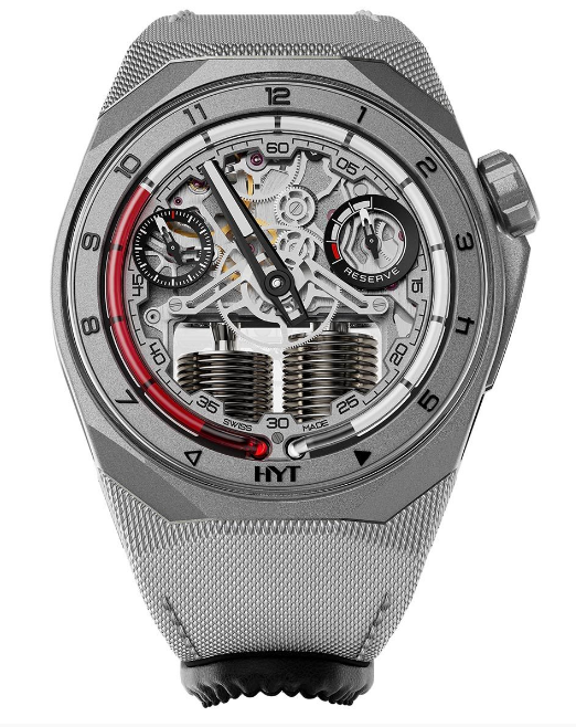 Review Replica HYT S1 Beadblasted Titanium Red H03420-A watch